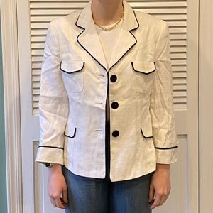 DKNY Black and White Linen Blazer